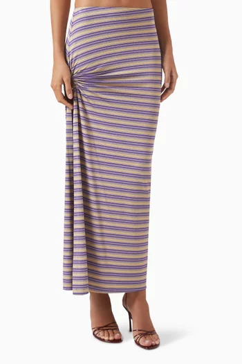 Piercing Striped Skirt in Viscose Jersey