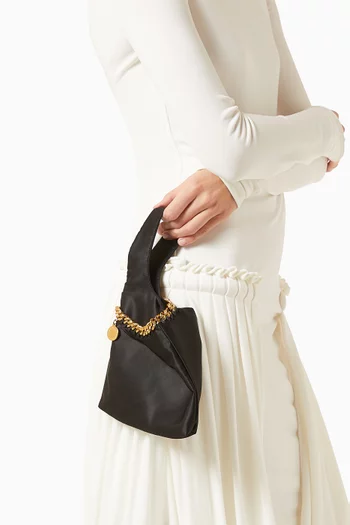Small Falabella Bucket Wristlet Bag in Alter Satin