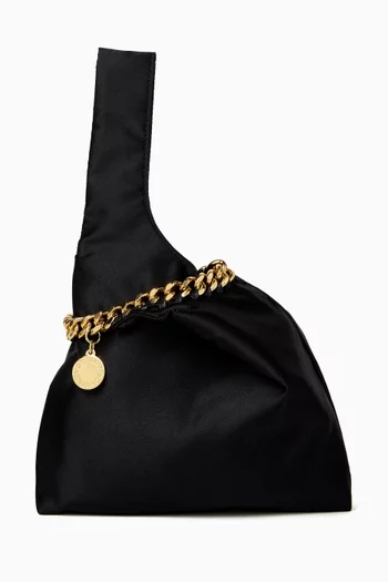 Small Falabella Bucket Wristlet Bag in Alter Satin