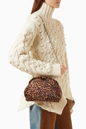 Falabella Leopard Padded Clutch in Velvet