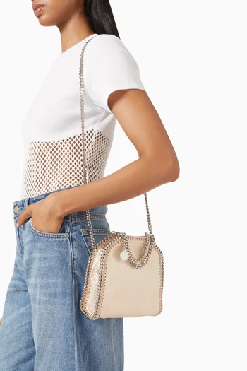 Tiny Falabella Shoulder Bag in Eco Shiny Chamois