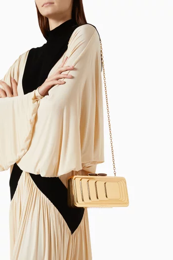 Alight Clutch Bag in Gold-tone Metal