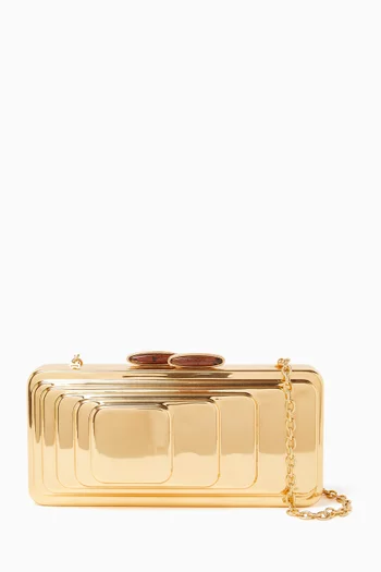 Alight Clutch Bag in Gold-tone Metal