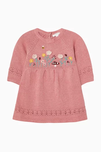Embroidered Dress in Knit