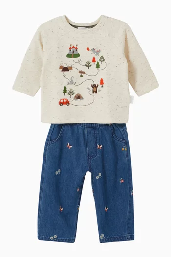 Castle Map Thick Sweatshirt in Organic Cotton
