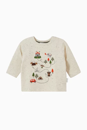 Castle Map Thick Sweatshirt in Organic Cotton