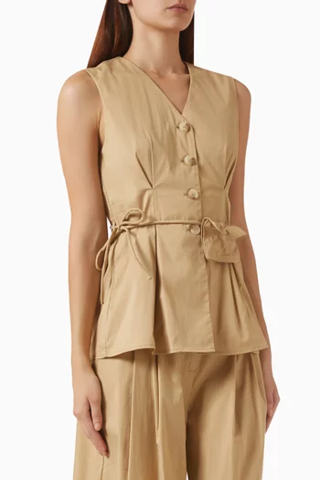 Yasfima Waistcoat Top in Cotton-blend