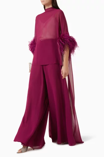 Wide-leg Pants in Georgette