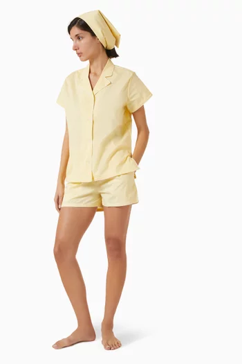 402 Pyjama Shirt & Shorts Set in Cotton-stretch