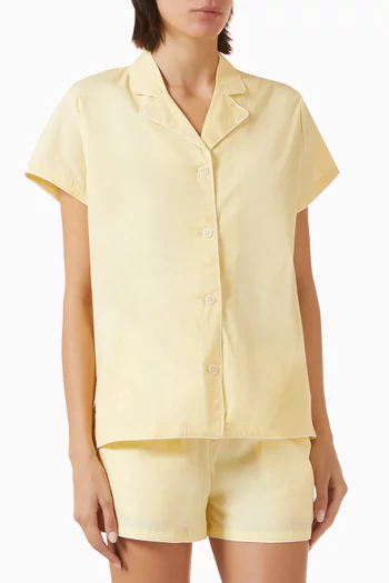 402 Pyjama Shirt & Shorts Set in Cotton-stretch