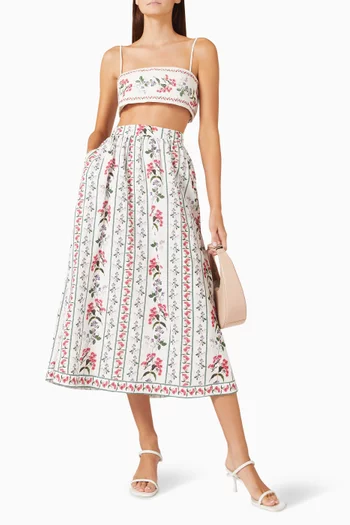 Printed Midi Skirt