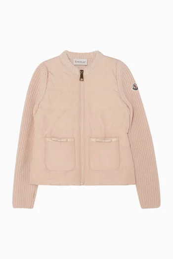 Padded Cardigan in Wool & Cashmere