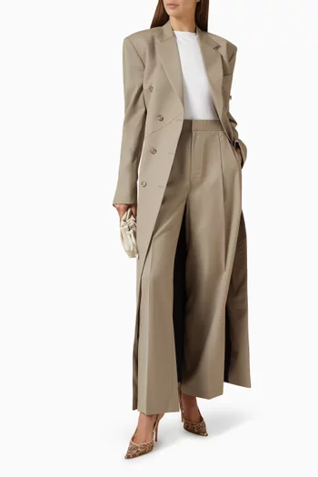 Tailored Double Breasted Maxi Blazer