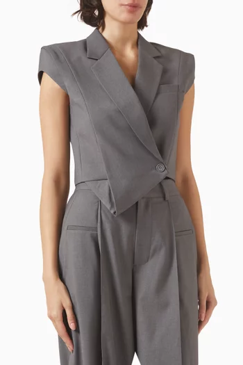 Sleeveless Crop Blazer