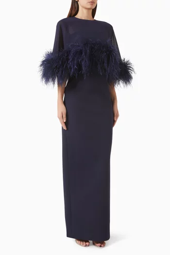 Muazzez Dress in Crepe & Chiffon