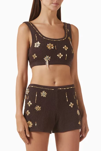 Contrast Bind Crop Top in Organic-cotton