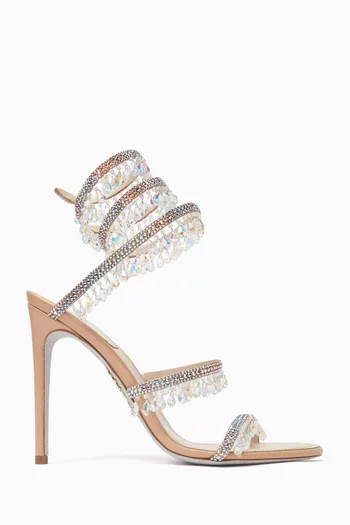 Chandelier 105 Sandals in Satin & Leather