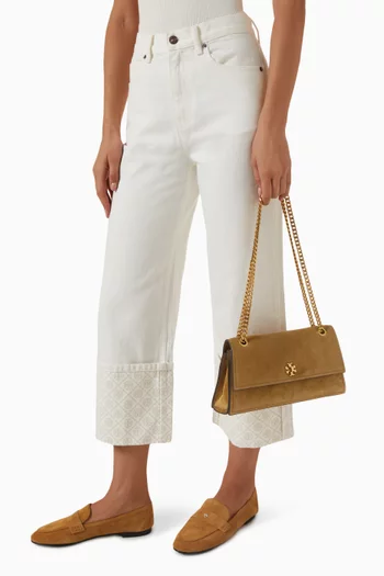 Kira Turnlock Shoulder Bag in Suede