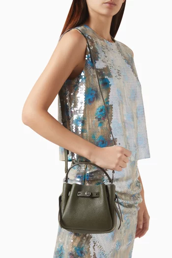 Mini Romy Bucket Bag in Pebbled Leather