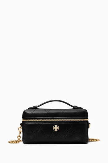 Charlie East-West Vanity Case in Quilted Leather