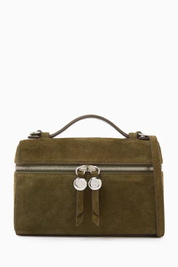 Slim Romy Top Handle Bag in Suede
