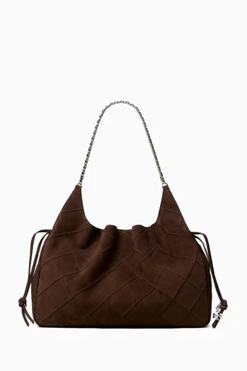 Large Fleming Tote Bag in Quilted Suede
