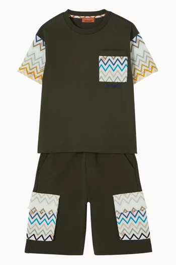 Zigzag Cargo Shorts