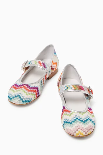 Zigzag Printed Ballerina Pumps