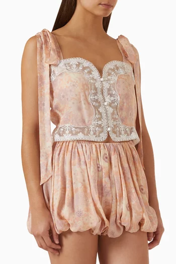 Tie-strap Crop Top in Silk-charmeuse