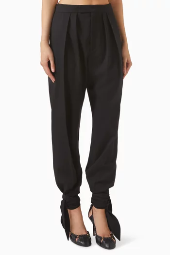 Pleated Fluid Pants in Crêpe de Chine