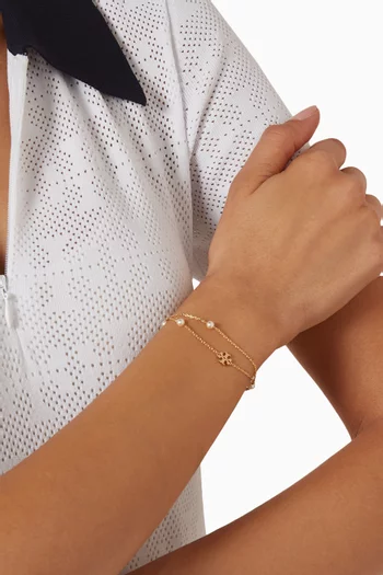 Moondance Layered Pearl Bracelet in 18kt Gold-plated Brass