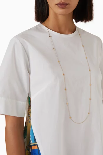 Long Icon Necklace in 18kt Gold-plated Brass