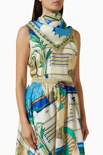 Printed Cape Top in Silk