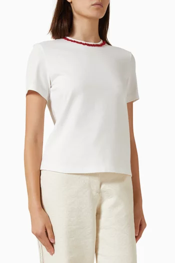 Embellished T-shirt in Cotton