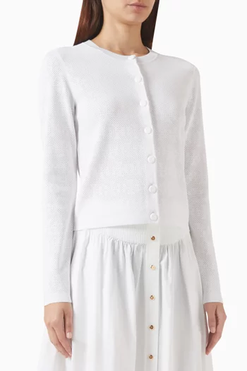 Pointelle Buttoned Cardigan in Knit