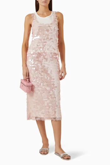 Sequin-embellished Top in Mesh