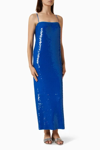 Sequined Maxi Dress in Mesh