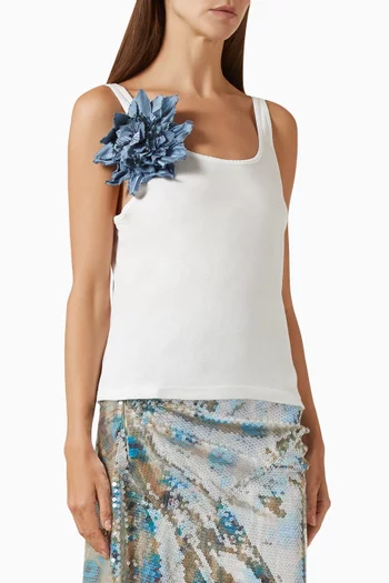 Floral-pin Tank Top