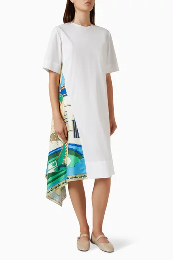 Silk Panel Dress in Cotton