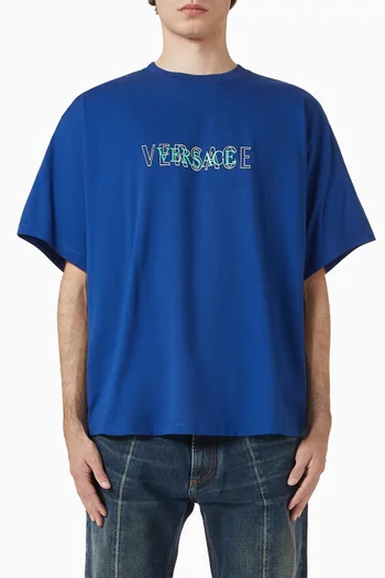 Embroidered Logo Relaxed-fit T-shirt in Cotton-jersey