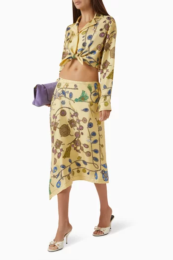 Broken Jewels Print Shirt in Silk