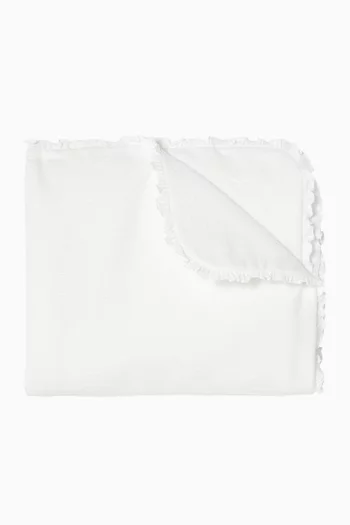 Perforated Logo Embroidered Blanket in Cotton
