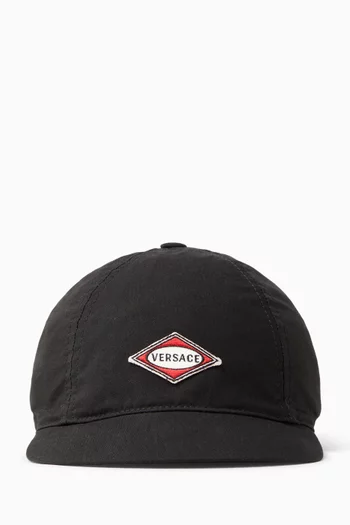 Embroidered Cycling Cap in Canvas