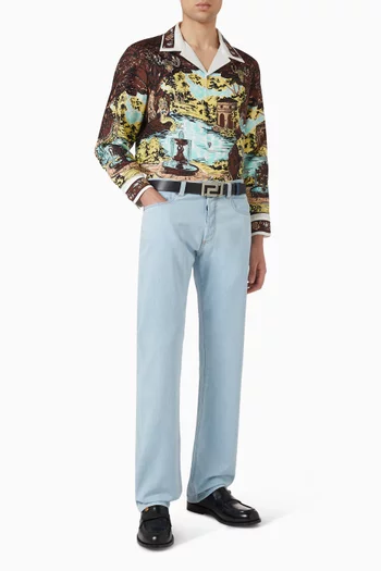 Straight-leg Jeans in Chambray-denim