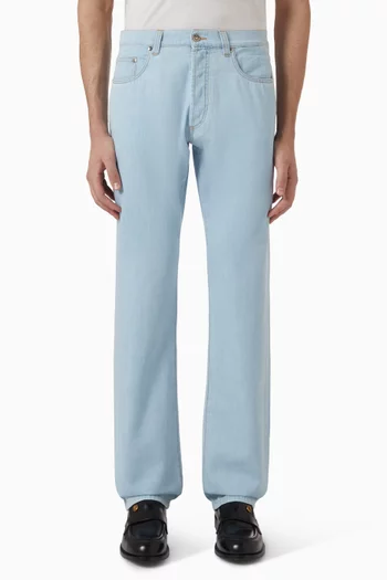 Straight-leg Jeans in Chambray-denim
