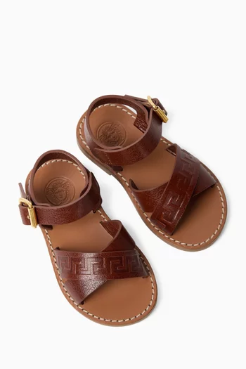Greca Sandals in Calf Leather
