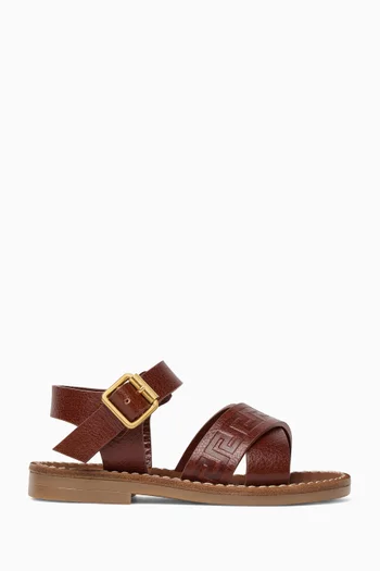 Greca Sandals in Calf Leather