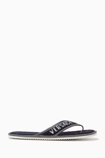 Logo Flip Flops in Terry