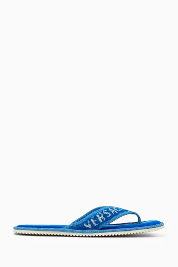 Logo Flip Flops in Terry