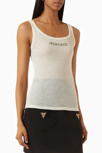 Crystal Logo Tank Top in Wool